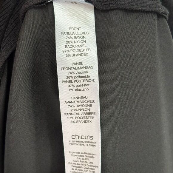 Chico’s Lightweight Long Jacket/Coat Black Size Medium (Chico’s Size 1) - Picture 7 of 9